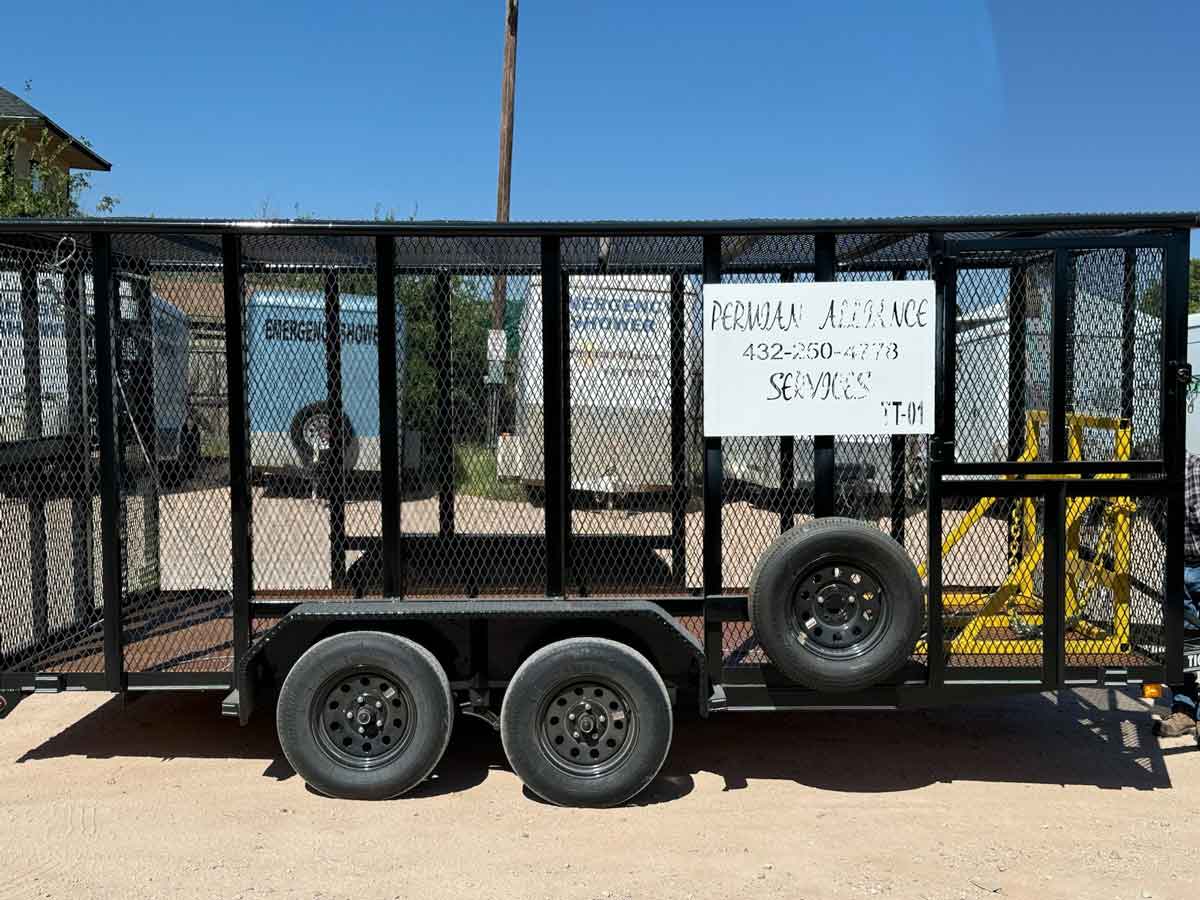 Exterior view of the trash trailer